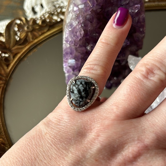 Elle Sterling Silver and Snowflake Jasper Ring Size 6 - Picture 5 of 5